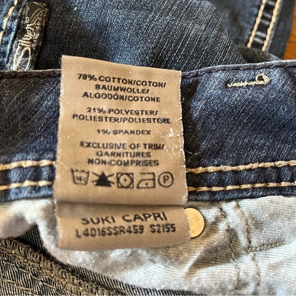 Silver Jeans Suki Capri Dark Wash Low Rise Denim Jeans Size 34 - Picture 10 of 11